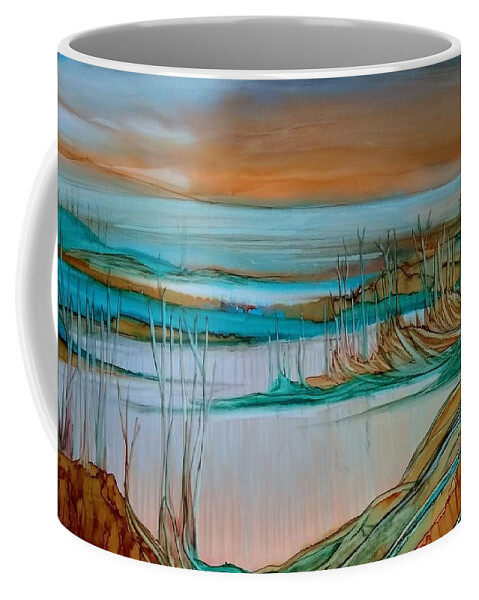 Alcohol Ink Prints Coffee Mug featuring the painting Barren by Betsy Carlson Cross