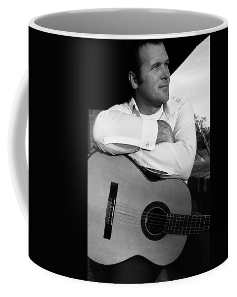 Barry Sadler With Guitar 2 Tucson Arizona 1971 Coffee Mug featuring the photograph Barry Sadler with guitar 2 Tucson Arizona 1971 by David Lee Guss