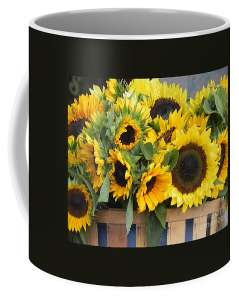 Photography Coffee Mug featuring the photograph Basket Of Sunflowers by Chrisann Ellis