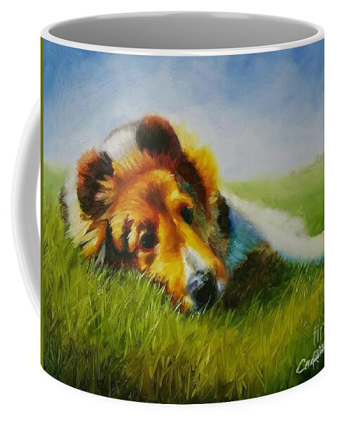 Animal Art Coffee Mug featuring the painting Basking by Charice Cooper