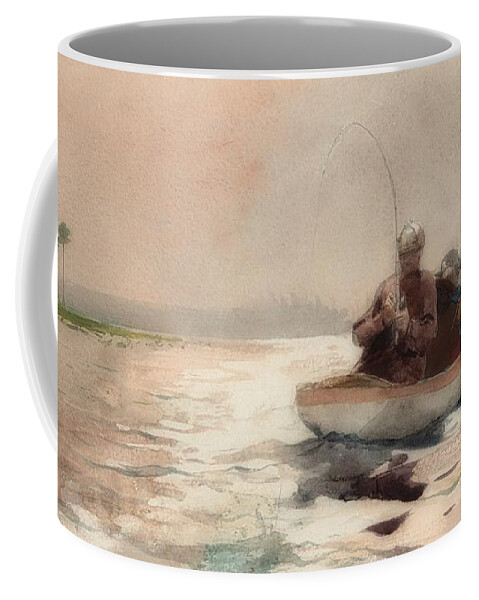 Painting Coffee Mug featuring the painting Bass Fishing In Florida by Mountain Dreams