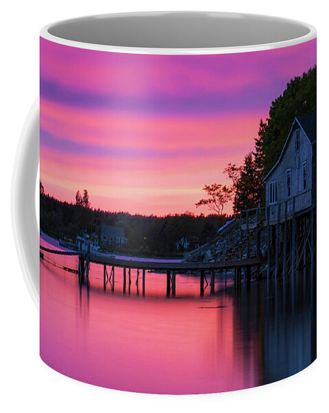 Bass Harbor Coffee Mug featuring the photograph Bass Harbor Sunset by Holly Ross