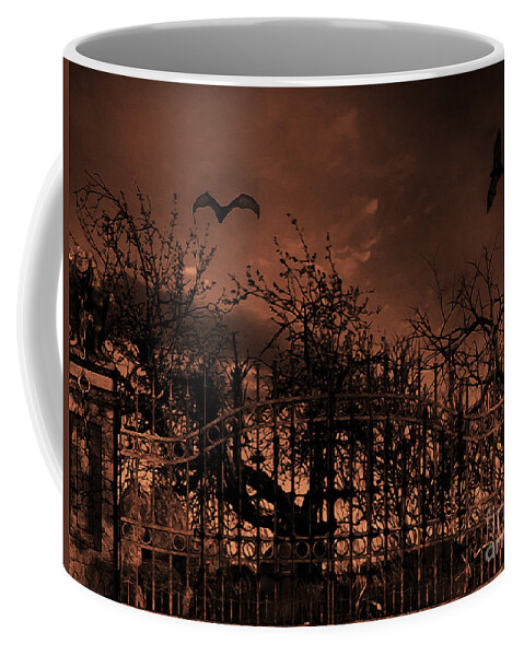 Trick Coffee Mug featuring the painting Bat art 02 by Gull G