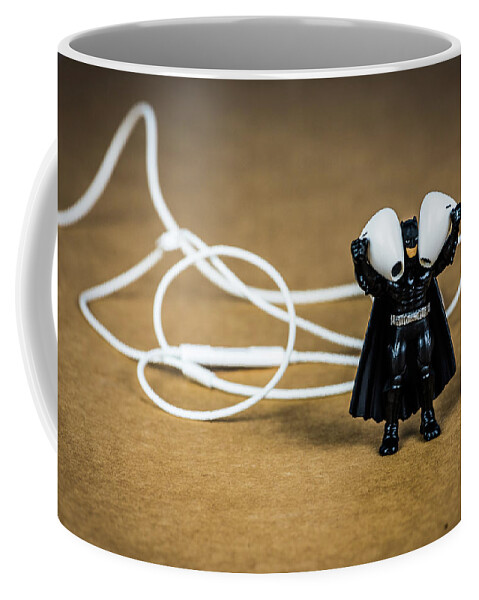 Batman Coffee Mug featuring the photograph Batman Likes Music Too by Tammy Ray