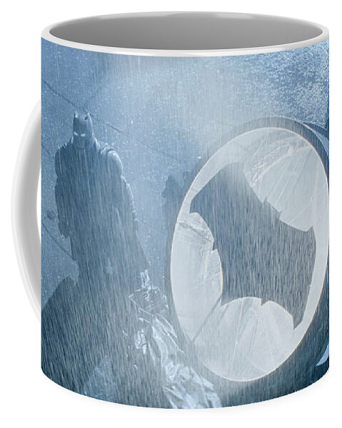 Batman V Superman Dawn Of Justice Coffee Mug featuring the digital art Batman v Superman Dawn of Justice by Maye Loeser