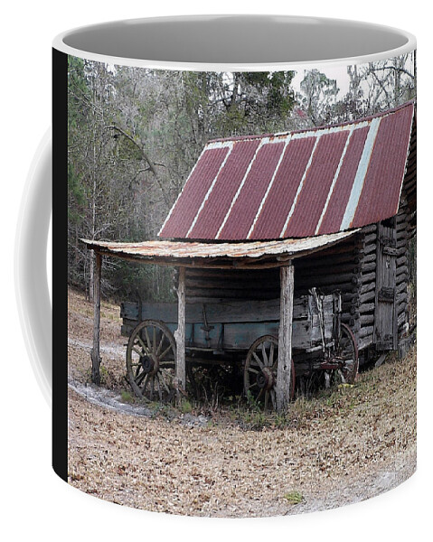 Barn Coffee Mug featuring the photograph Battered Barn - Digital Art by Al Powell Photography USA