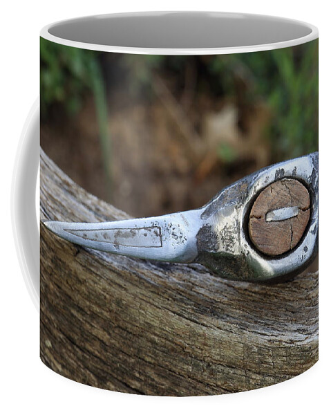 Blacksmith Coffee Mug featuring the photograph Battle Axe With Etched Decoration by Daniel Reed