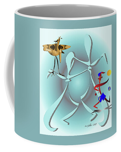 Illustrations Coffee Mug featuring the digital art Baxter Boogie by Iris Gelbart