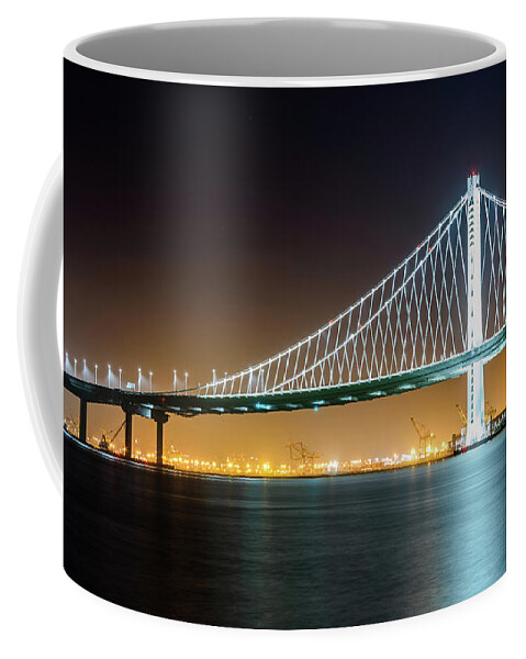 Bay Area Coffee Mug featuring the photograph Bay Bridge East By Night 2 by Jason Chu