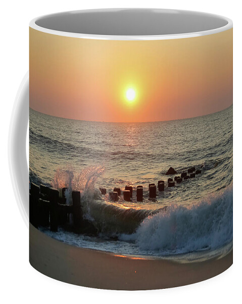 Sunrise Coffee Mug featuring the photograph Bay Head Beach Sunrise 1 by Kathleen McGinley