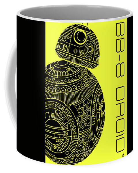 Bb8 Coffee Mug featuring the mixed media BB8 DROID - Star Wars Art, Yellow by Studio Grafiikka