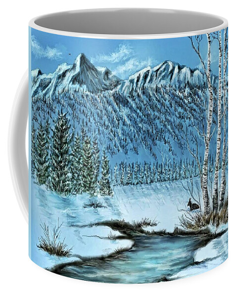 Horn Coffee Mug featuring the photograph BC Mountains by Darren Cannell