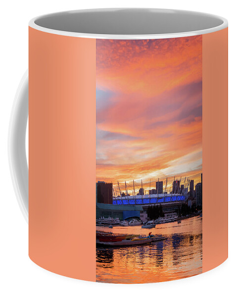 Canada Coffee Mug featuring the photograph BC Place Stadium at Sunset. Vancouver, BC by Rick Deacon