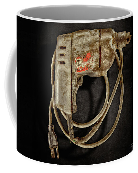 Antique Coffee Mug featuring the photograph BD Drill Motor on Black by YoPedro