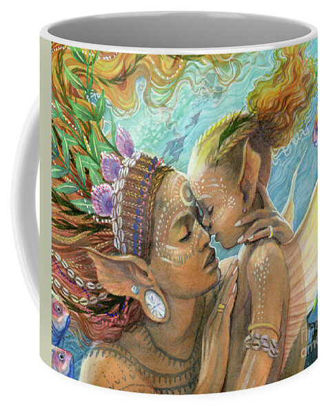Mother And Child Coffee Mug featuring the painting Be Brave by Sara Burrier