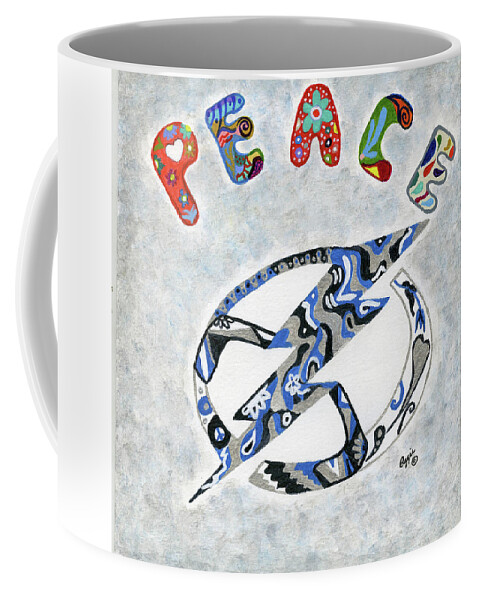 Peace Sign Coffee Mug featuring the painting Be the Peace by Stephanie Agliano