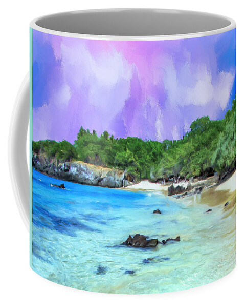 Beach 69 Coffee Mug featuring the painting Beach 69 Big Island by Dominic Piperata