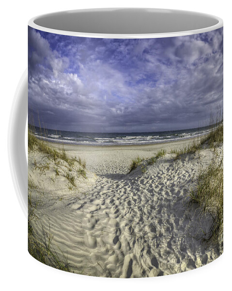 Huntington Beach State Park Coffee Mug featuring the photograph Beach Access from Atalaya Castle by David Smith