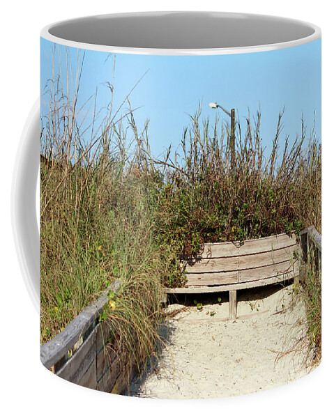 Bench Coffee Mug featuring the photograph Beach Bench by Cynthia Guinn