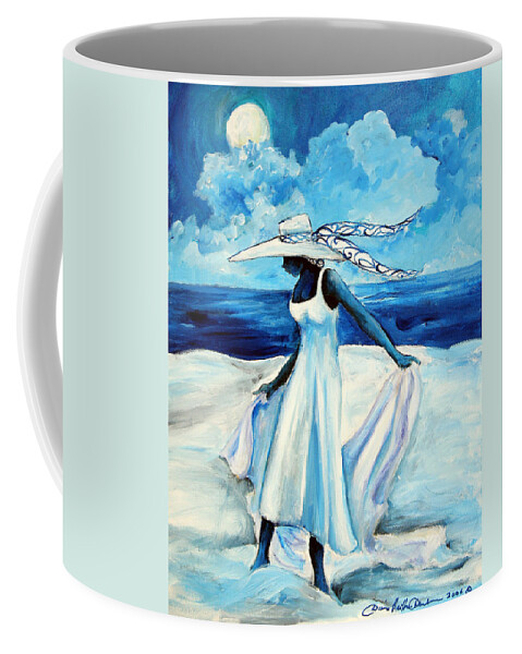 Gullah Coffee Mug featuring the painting Beach Blues by Diane Britton Dunham