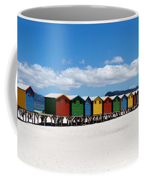 Beach Coffee Mug featuring the photograph Beach cabins by Fabrizio Troiani