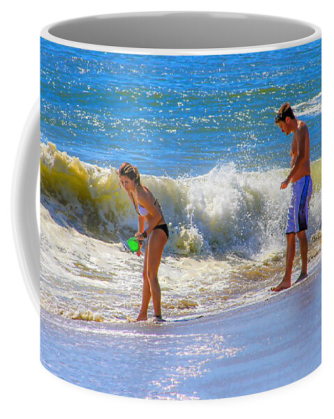 Bonnie Follett Coffee Mug featuring the photograph Beach Couple at the Seashore by Bonnie Follett