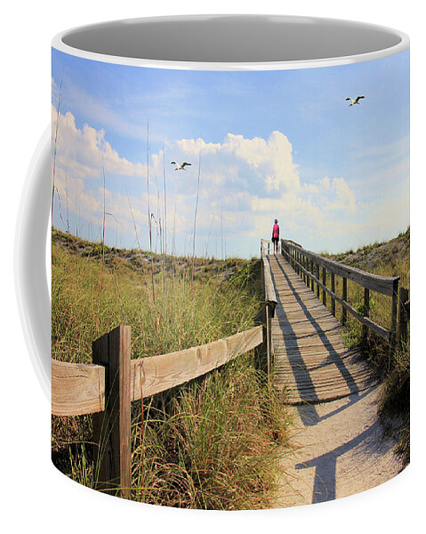 Beach Ramp Coffee Mug featuring the photograph Beach Entrance by Rosalie Scanlon