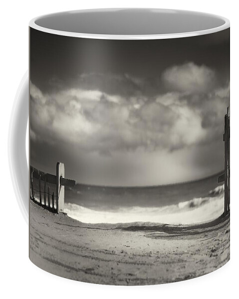 Beach Coffee Mug featuring the photograph Beach Fence - Wellfleet Cape Cod by Darius Aniunas
