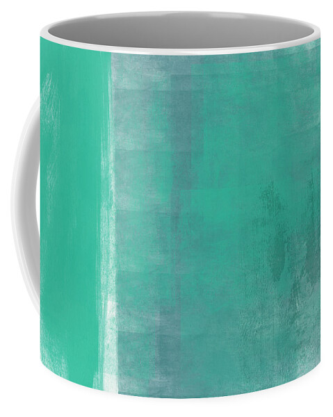 Abstract Coffee Mug featuring the painting Beach Glass 2 by Linda Woods