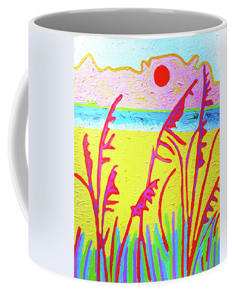 Painting With Thick Paint. Coffee Mug featuring the painting Beach Grasses by Rod Whyte