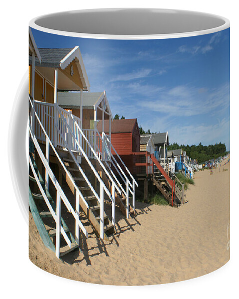Beach Coffee Mug featuring the photograph Beach huts at Wells Next the Sea England. by David Birchall