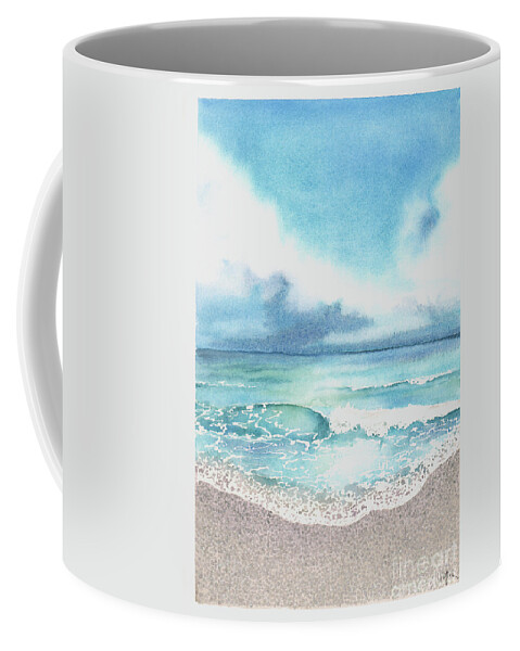 Beach Coffee Mug featuring the painting Beach of Tranquility by Hilda Wagner