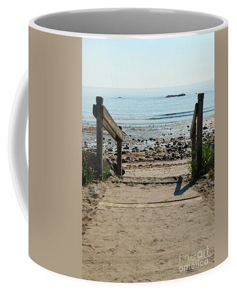Beach Coffee Mug featuring the photograph Beach Path by Richard Gibb