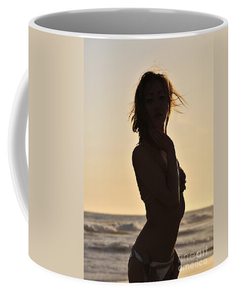 Glamour Photographs Coffee Mug featuring the photograph Beach silhouette by Robert WK Clark