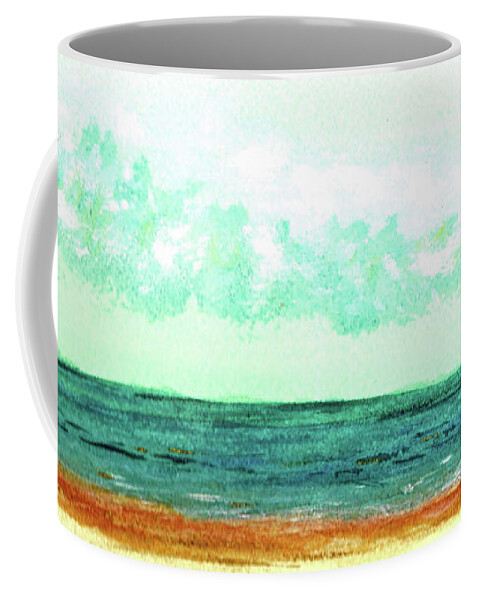 Ocean Scene Coffee Mug featuring the painting Beachy 101 by Corinne Carroll