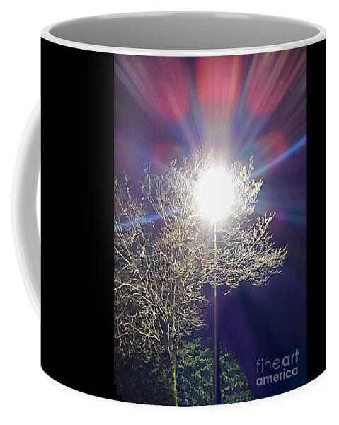 Night Coffee Mug featuring the photograph Beacon In The Night by Diamante Lavendar