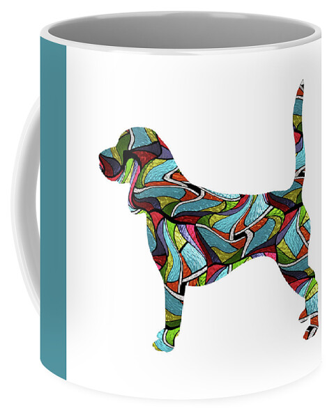 Beagle Coffee Mug featuring the digital art Beagle Spirit Glass by Gregory Murray