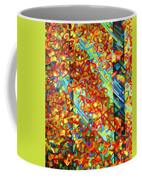 Forest Coffee Mug featuring the painting Beaming by Mandy Budan