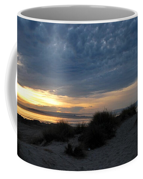 Tree Coffee Mug featuring the photograph Beautiful Beach San Dunes Sunset and Clouds by Matt Quest