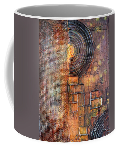 Abstract Coffee Mug featuring the painting Beautiful Corrosion by Theresa Marie Johnson