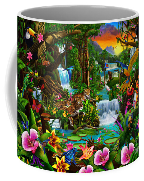 Jungle Coffee Mug featuring the digital art Beautiful Rainforest by MGL Meiklejohn Graphics Licensing