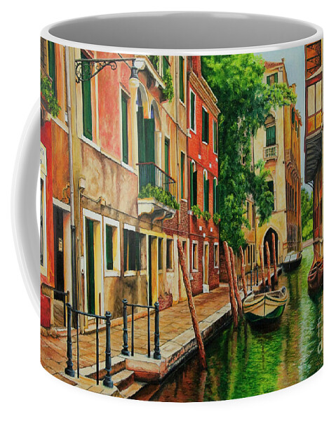 Venice Canal Coffee Mug featuring the painting Beautiful Side Canal In Venice by Charlotte Blanchard