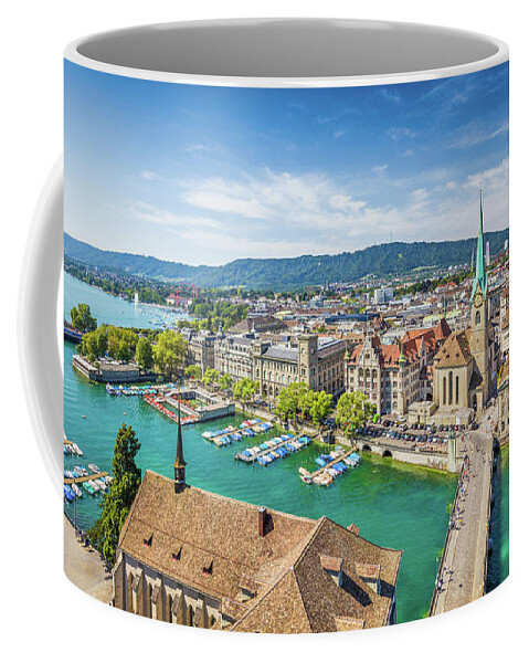 Aerial Coffee Mug featuring the photograph Beautiful Zurich by JR Photography