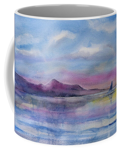 Sunset Coffee Mug featuring the painting Beauty at the End of Day by Debbie Lewis