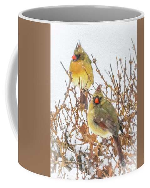 Cardinal Coffee Mug featuring the photograph Beauty in the Storm by Lisa Kilby