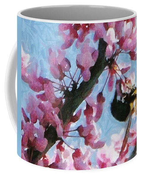 Bee Coffee Mug featuring the painting Bee to the Blossom by Jeffrey Kolker