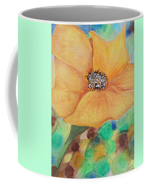 Abstract Coffee Mug featuring the mixed media Bees Delight by Norma Duch