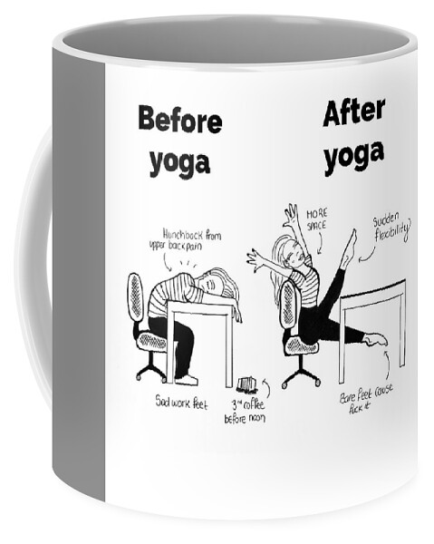 Before and After yoga Coffee Mug by Alex Christie - Pixels