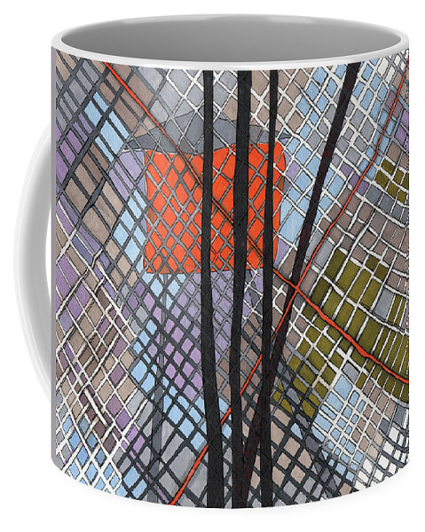 Drawing Coffee Mug featuring the drawing Behind The Fence by Sandra Church
