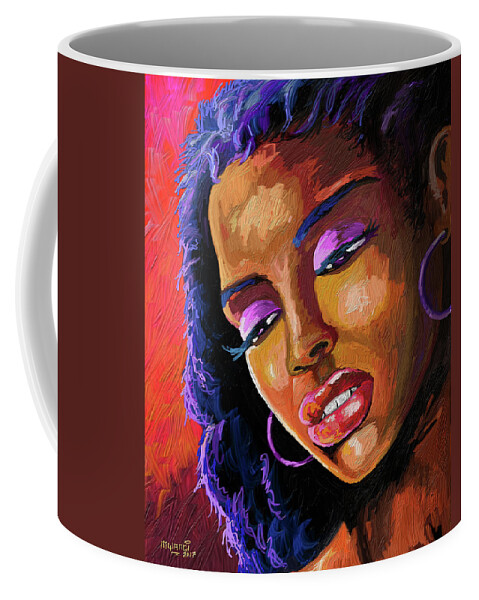 Paint Coffee Mug featuring the painting Being by Anthony Mwangi